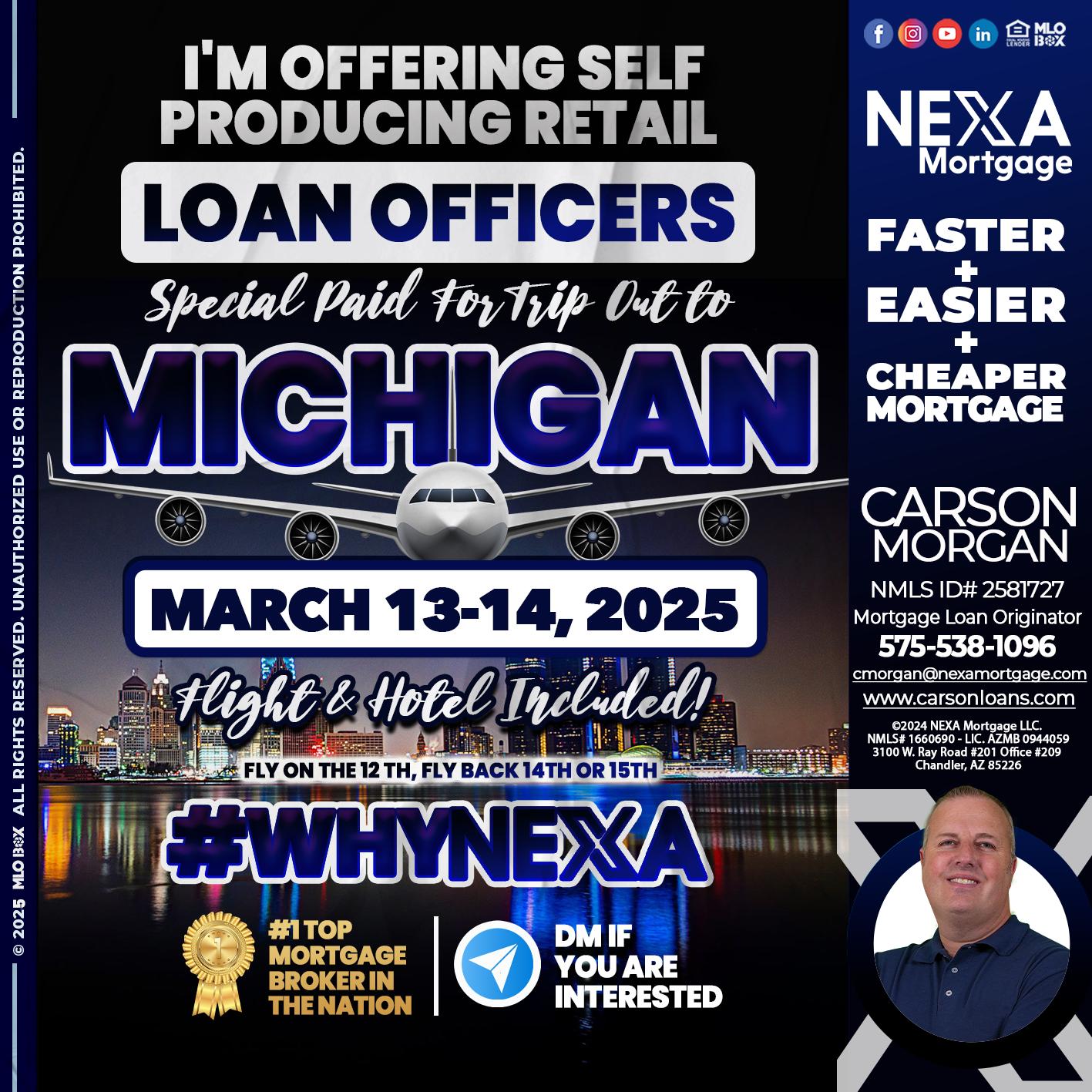 MICHIGAN TRIP - Carson Morgan -Mortgage Loan Originator