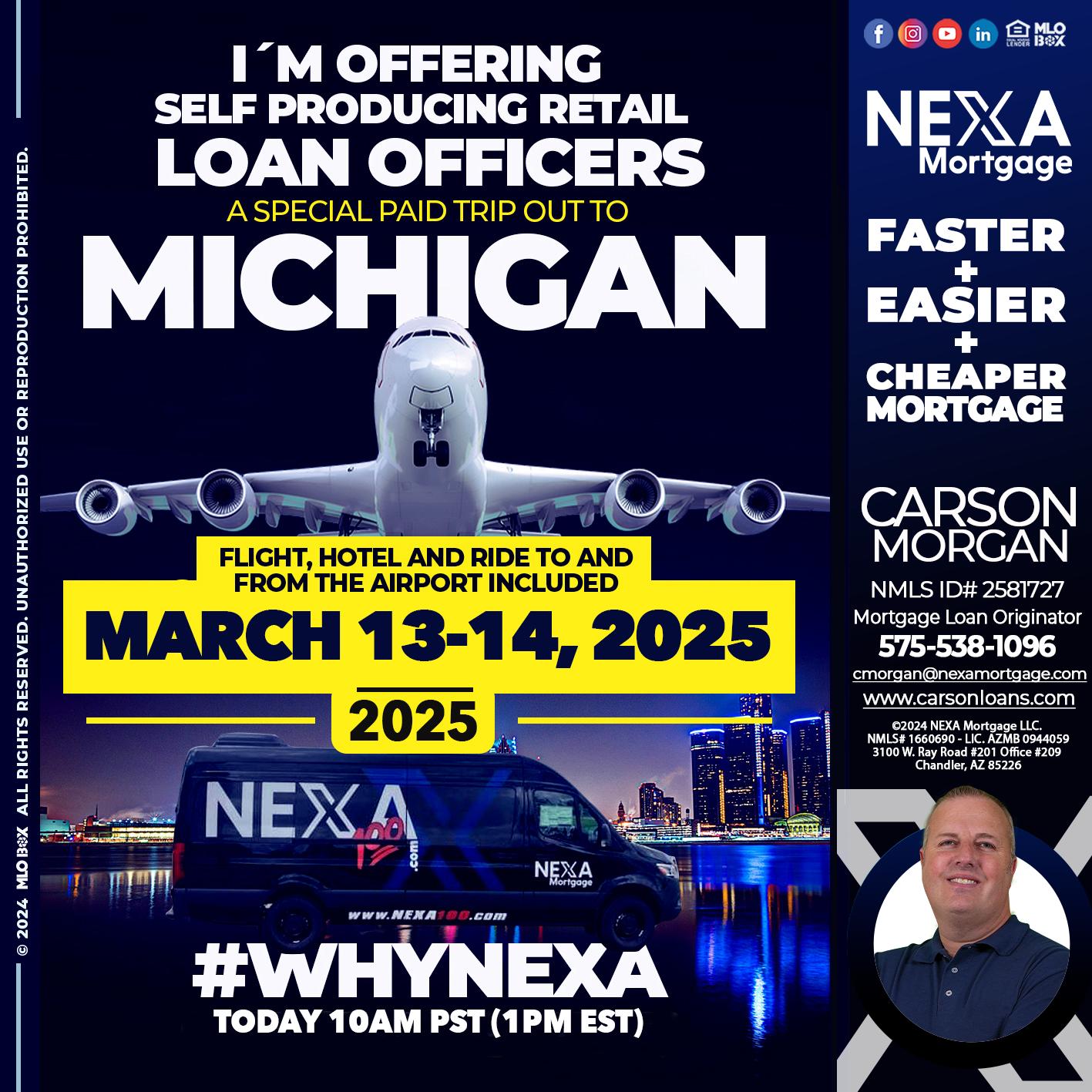 MICHIGAN TRIP - Carson Morgan -Mortgage Loan Originator