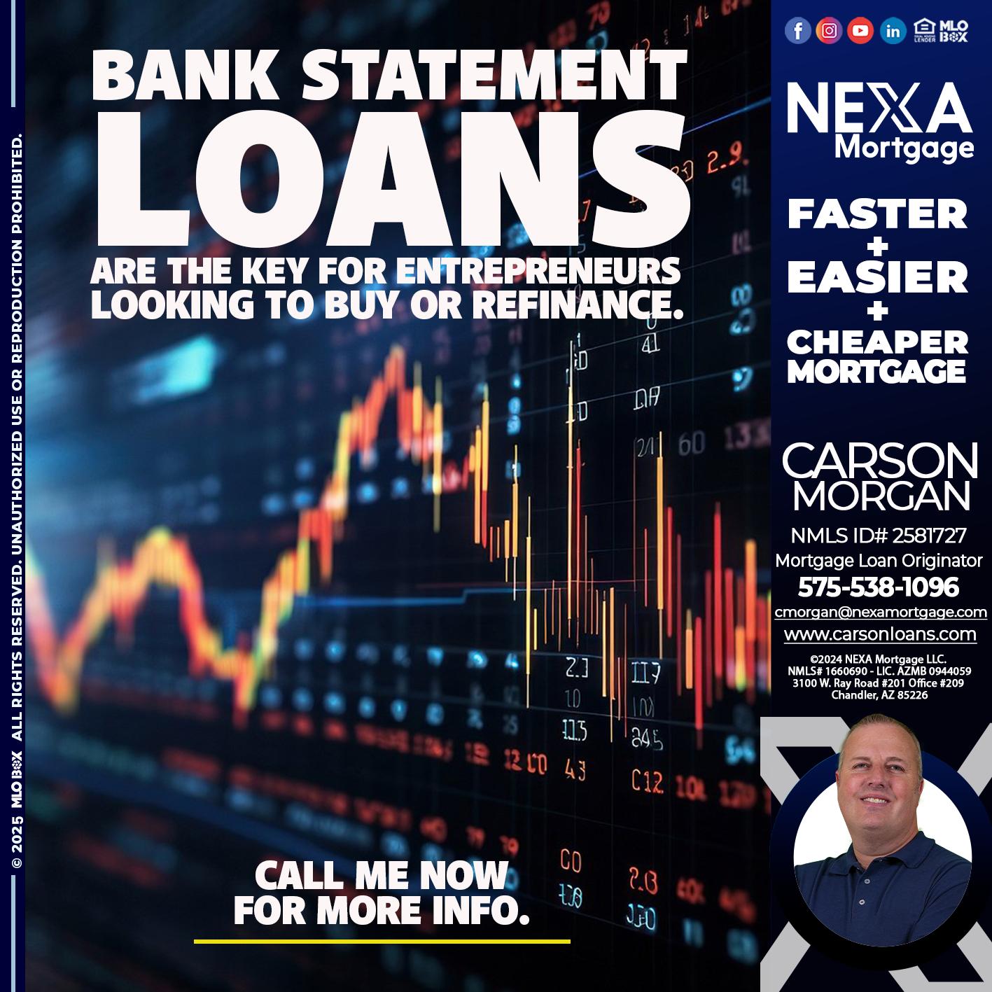 BANK STATEMENT - Carson Morgan -Mortgage Loan Originator