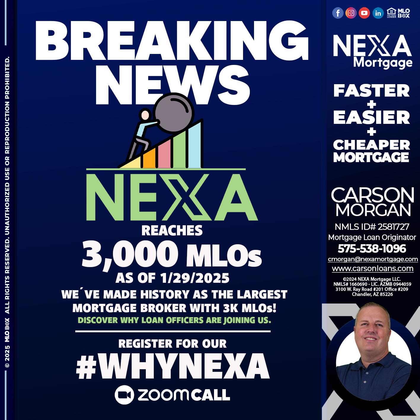 BREAKING NEWS - Carson Morgan -Mortgage Loan Originator