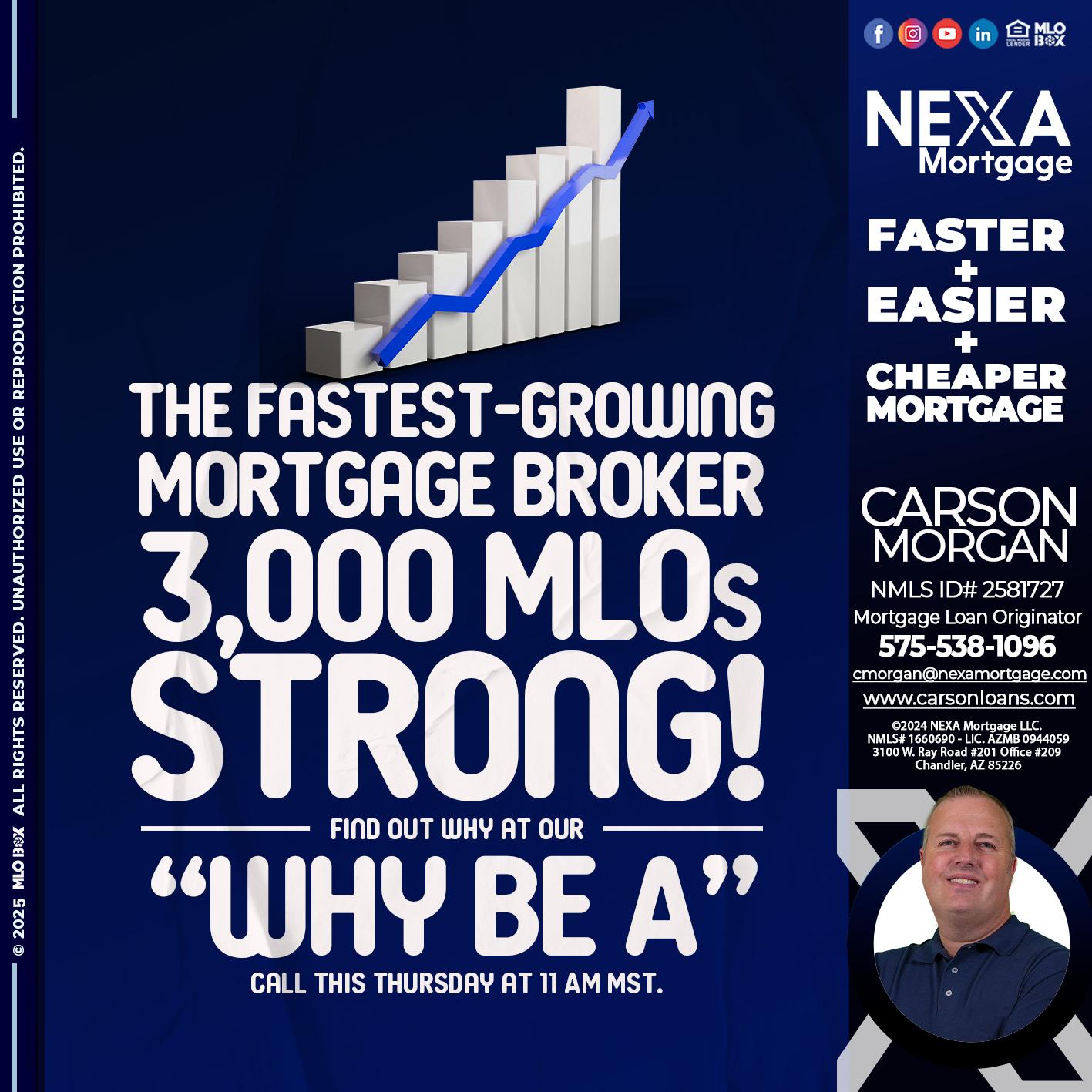3K MLOs STRONG - Carson Morgan -Mortgage Loan Originator