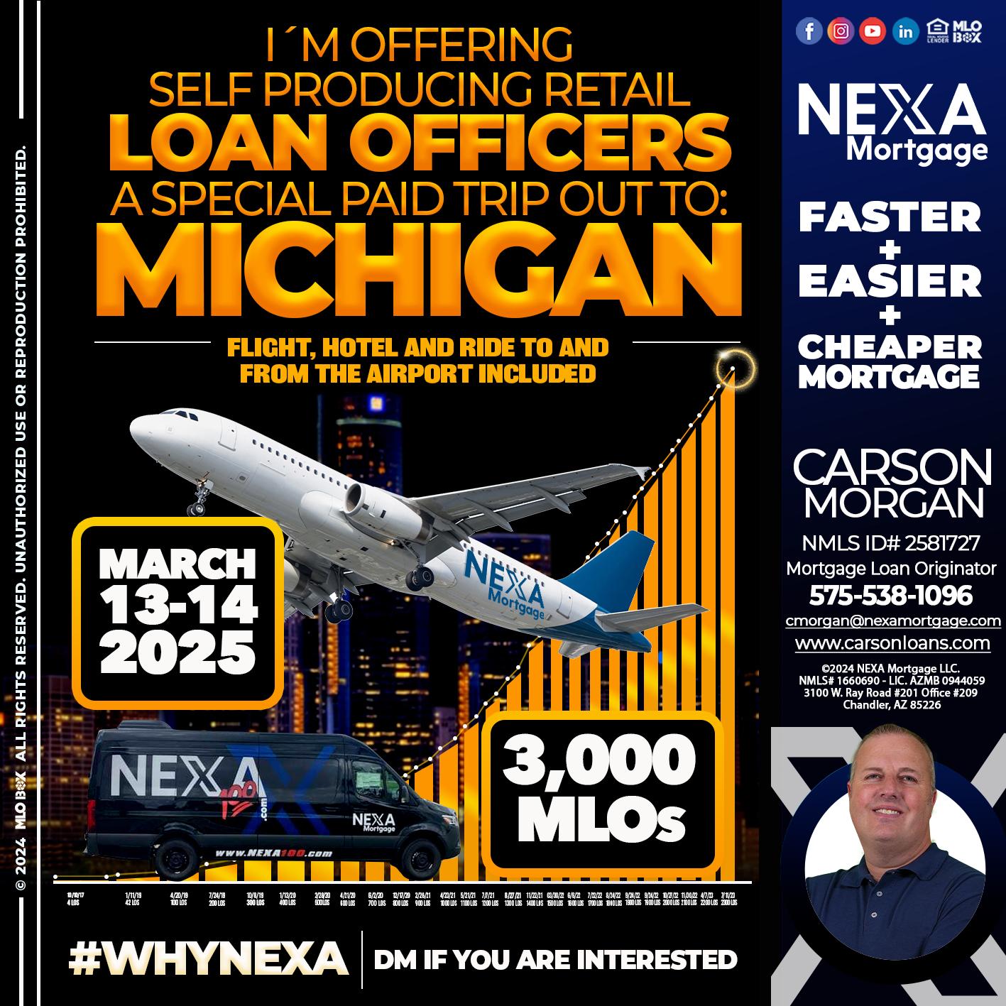 MICHIGAN TRIP - Carson Morgan -Mortgage Loan Originator