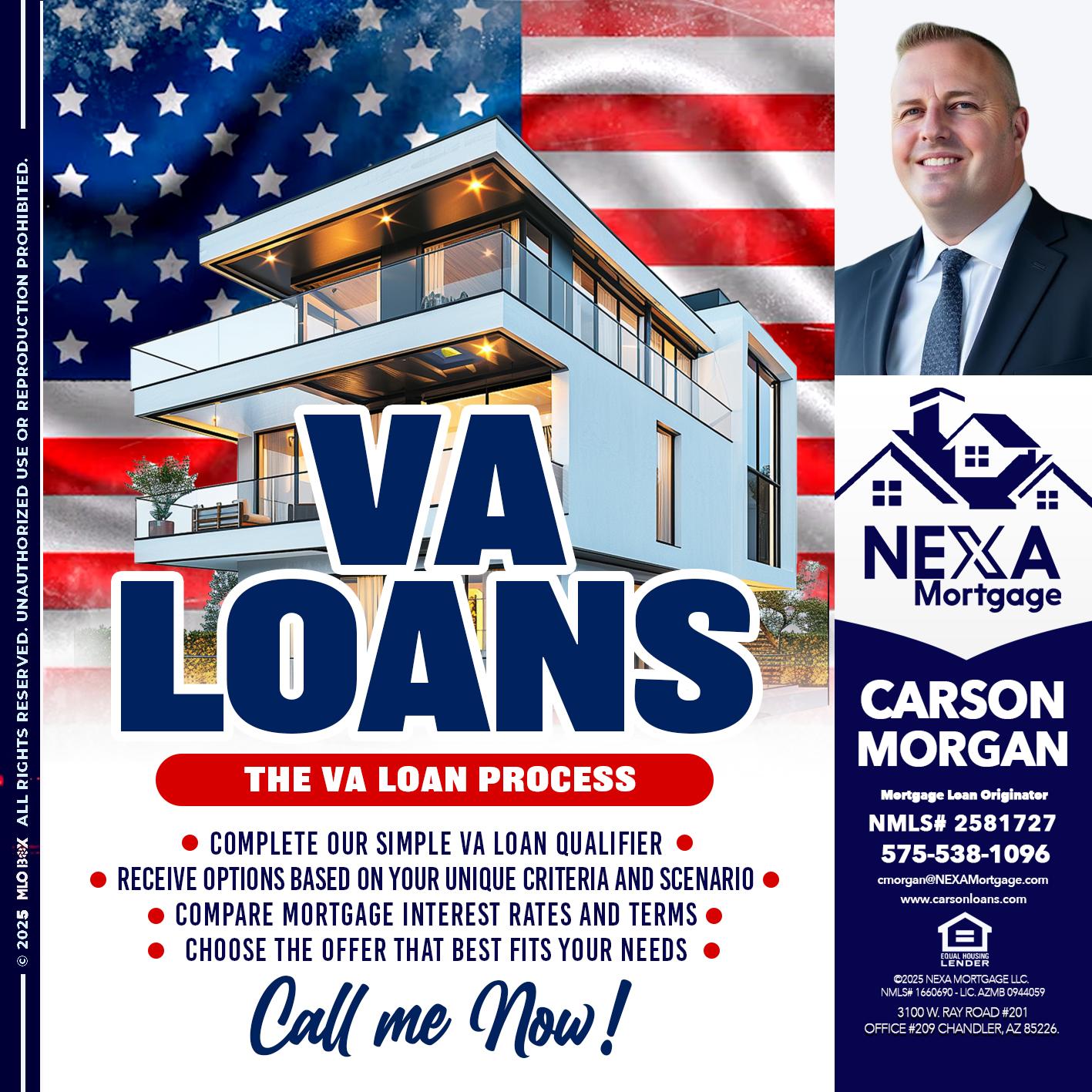 VA LOANS - Carson Morgan -Mortgage Loan Officer