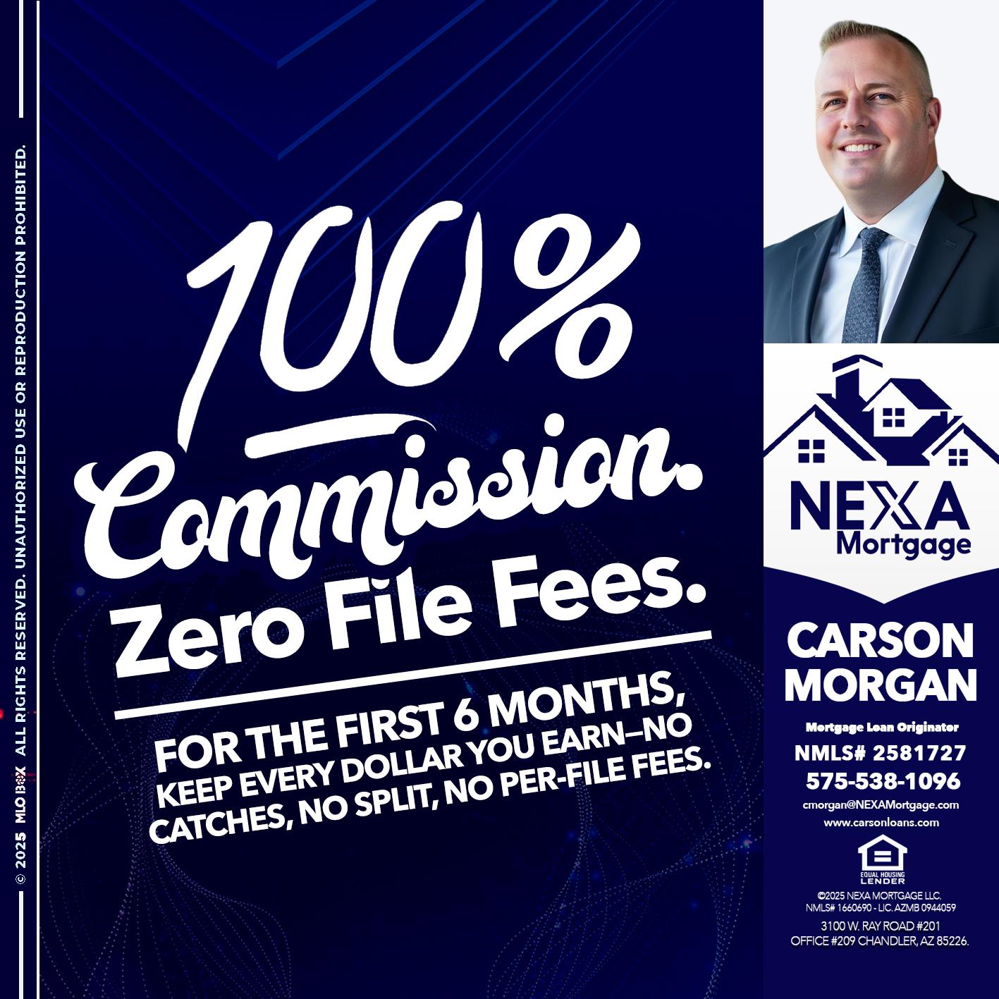 100% COMMISSION - Carson Morgan -Mortgage Loan Officer